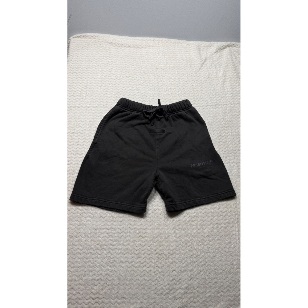Fear of God Essentials Mens Sweat Shorts Black Reflective Logo Size M